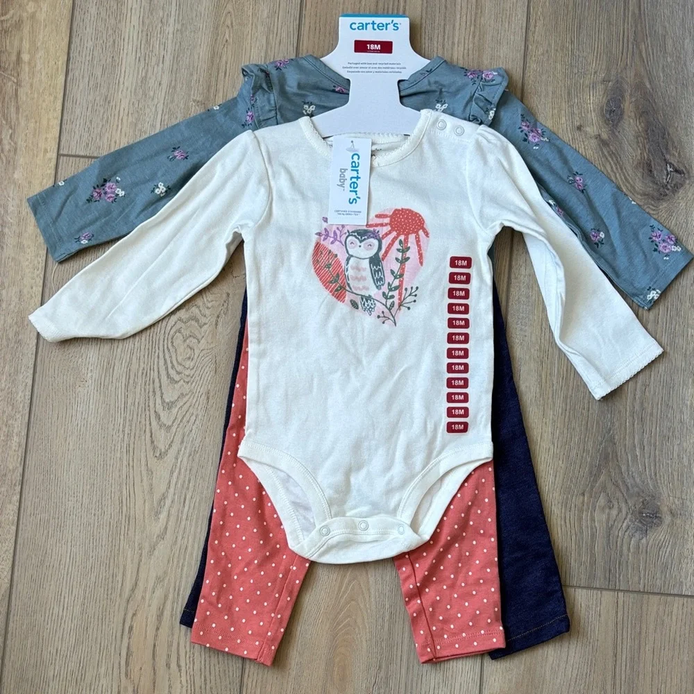 NWT Carter’s 18 Month Two Outfit Set Cottagecore Whimsical Woodland Playtime